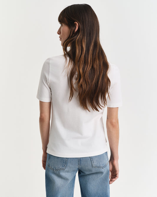 EGGSHELL, SLIM SHIELD SS PIQUE POLO, BACK-VIEW BY GANT AU.