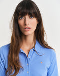 PERFECT BLUE, SLIM SHIELD SS PIQUE POLO, CLOSE-UP BY GANT AU.