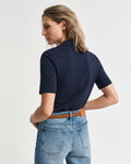 EVENING BLUE, SLIM SHIELD SS PIQUE POLO, BACK-VIEW BY GANT AU.