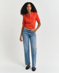 ORANGE RED, SLIM SHIELD SS PIQUE POLO BY GANT AU.