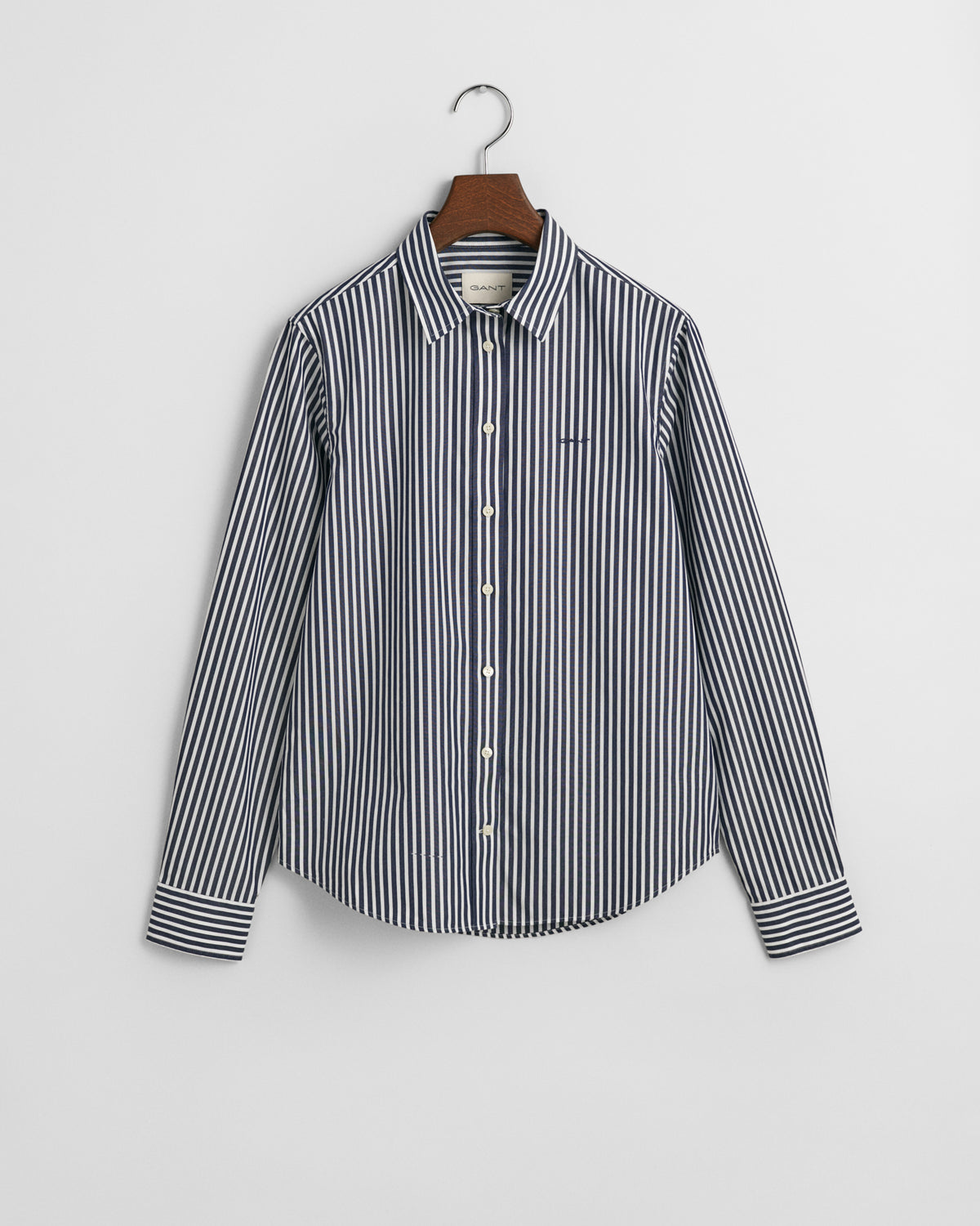 CLASSIC BLUE, REG CLASSIC POPLIN STRIPED SHIRT, FLAT-LAY BY GANT AU.