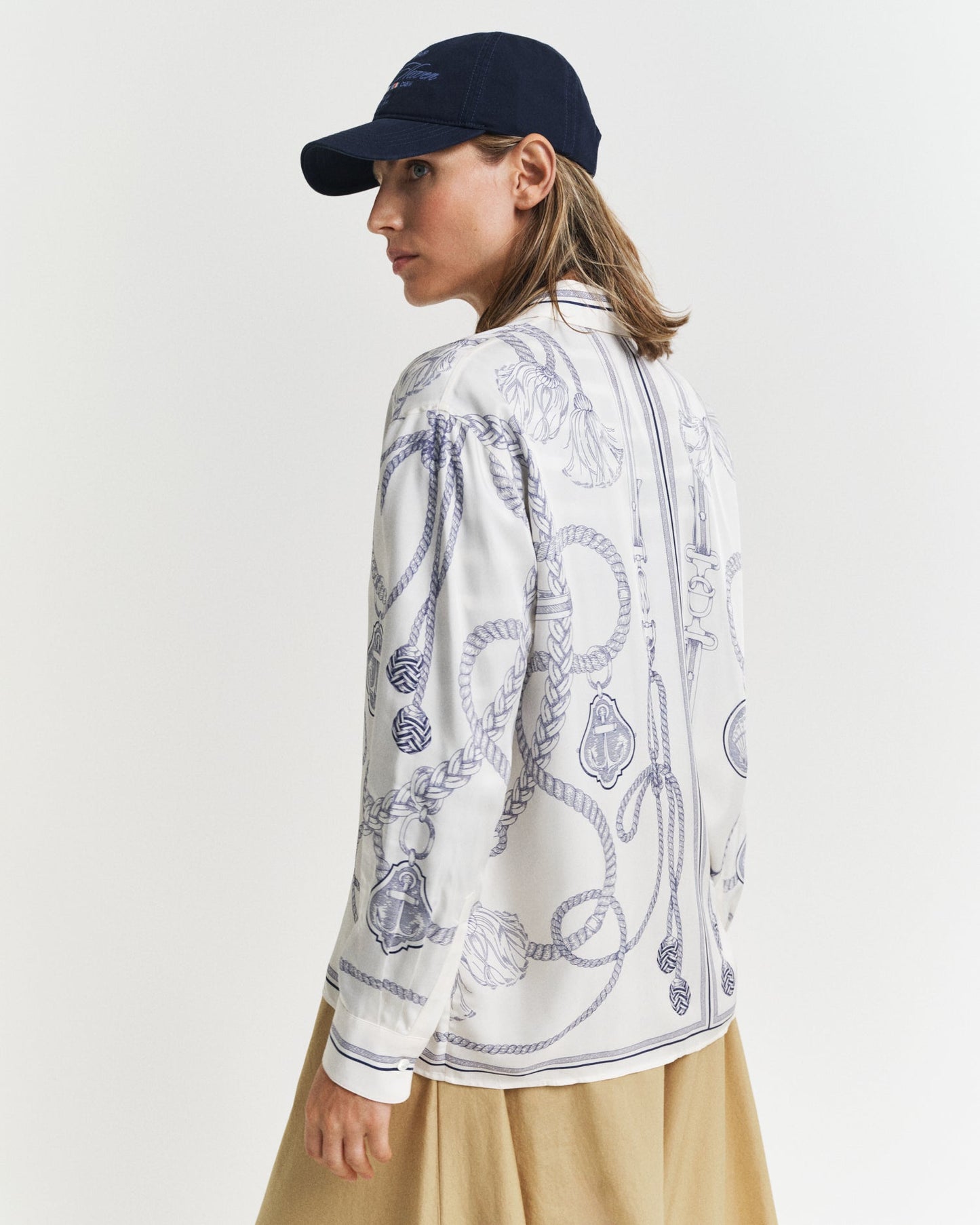 CREAM, REL SAILING PRINT SHIRT, BACK-VIEW BY GANT AU.