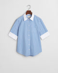 PERFECT BLUE, REG CONTRAST STRIPED SS SHIRT, FLAT-LAY BY GANT AU.