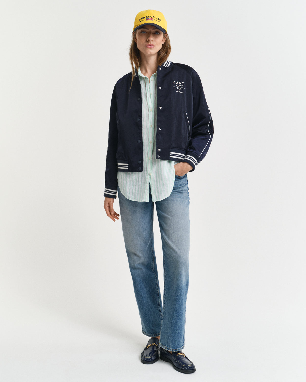 FADED MINT, REL STRIPED LINEN SHIRT BY GANT AU.