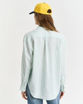 FADED MINT, REL STRIPED LINEN SHIRT, BACK-VIEW BY GANT AU.