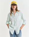 FADED MINT, REL STRIPED LINEN SHIRT, FRONT-VIEW BY GANT AU.