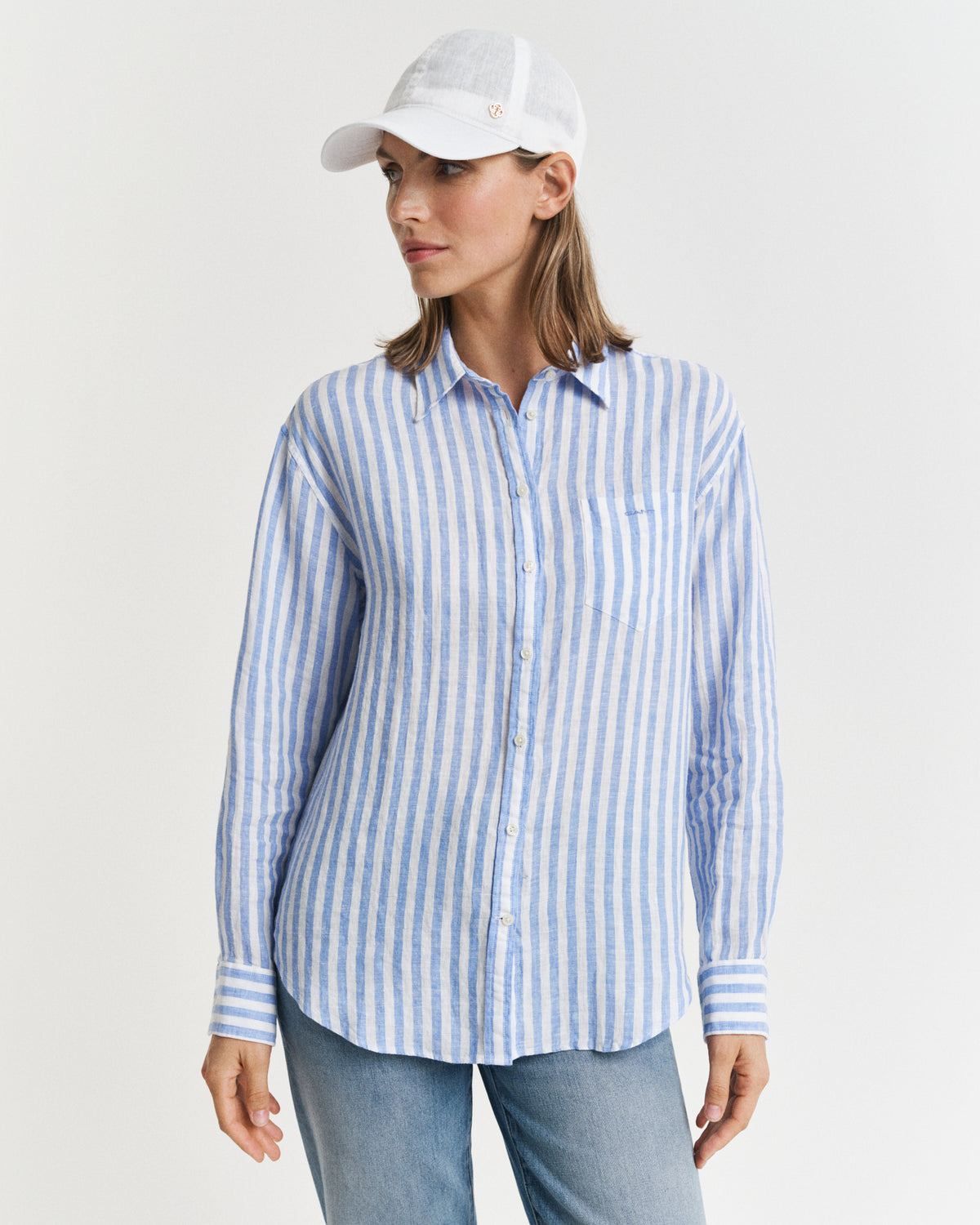 Relaxed Fit Striped Linen Shirt