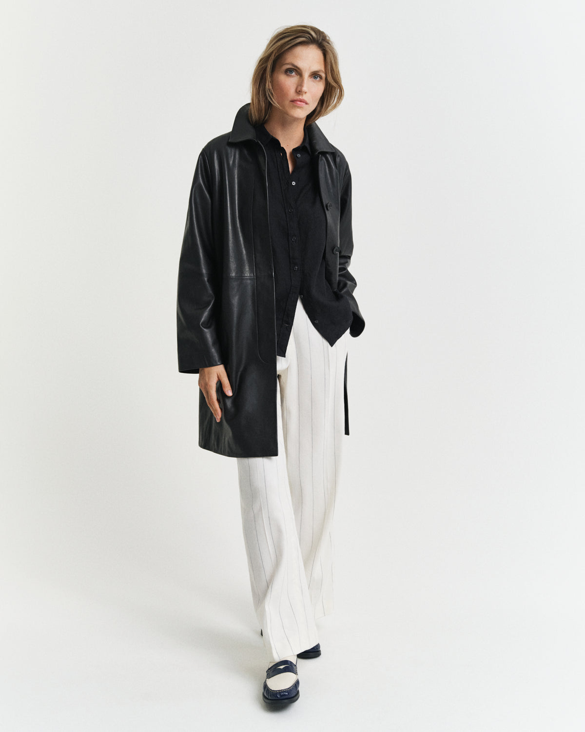 BLACK, REG LINEN SHIRT BY GANT AU.