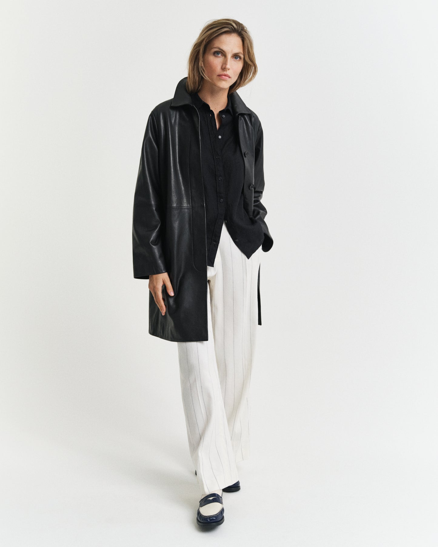 BLACK, REG LINEN SHIRT BY GANT AU.