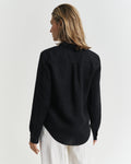 BLACK, REG LINEN SHIRT, BACK-VIEW BY GANT AU.