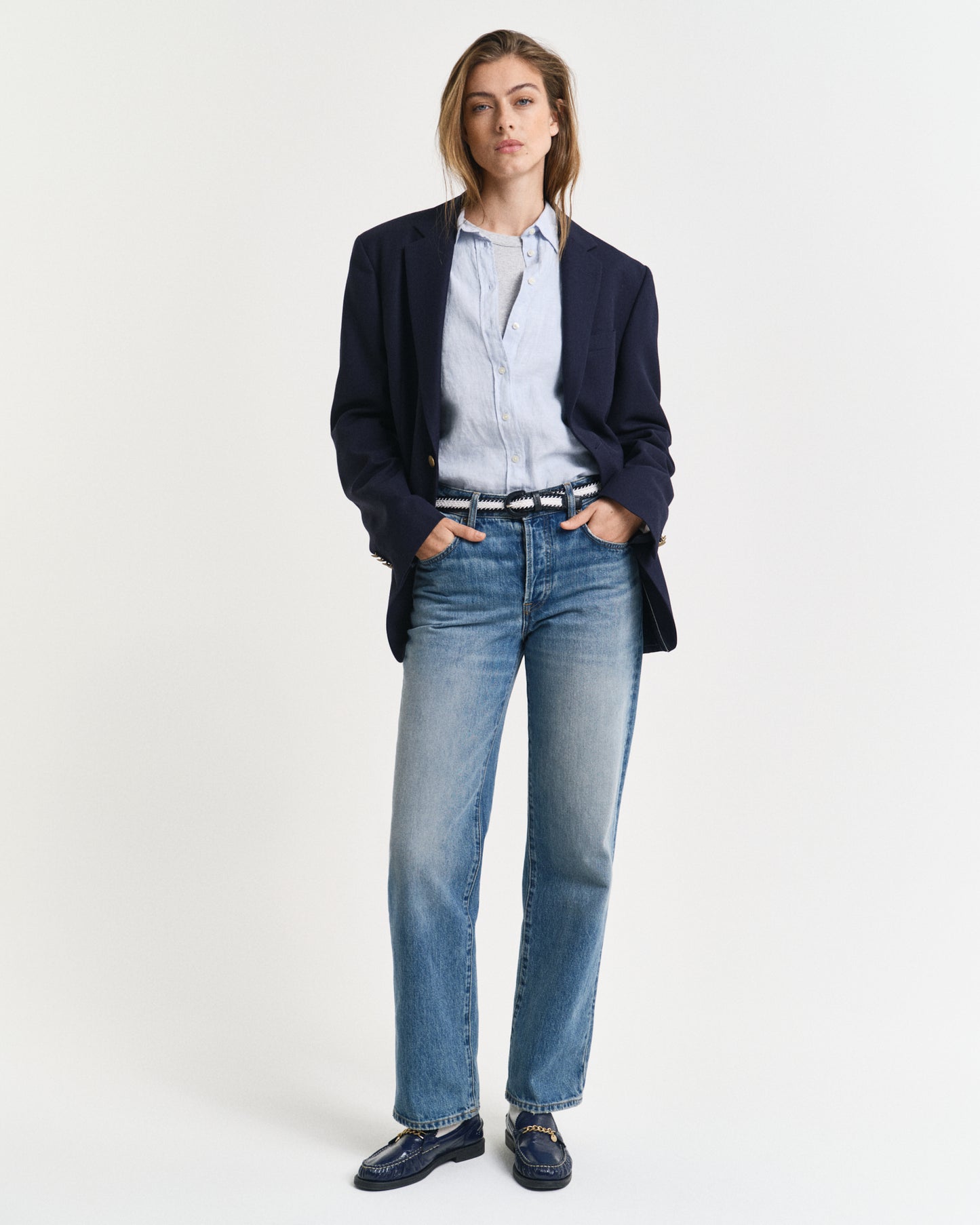 LIGHT BLUE, REG LINEN SHIRT BY GANT AU.