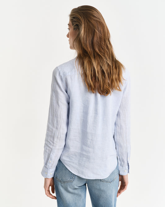 LIGHT BLUE, REG LINEN SHIRT, BACK-VIEW BY GANT AU.