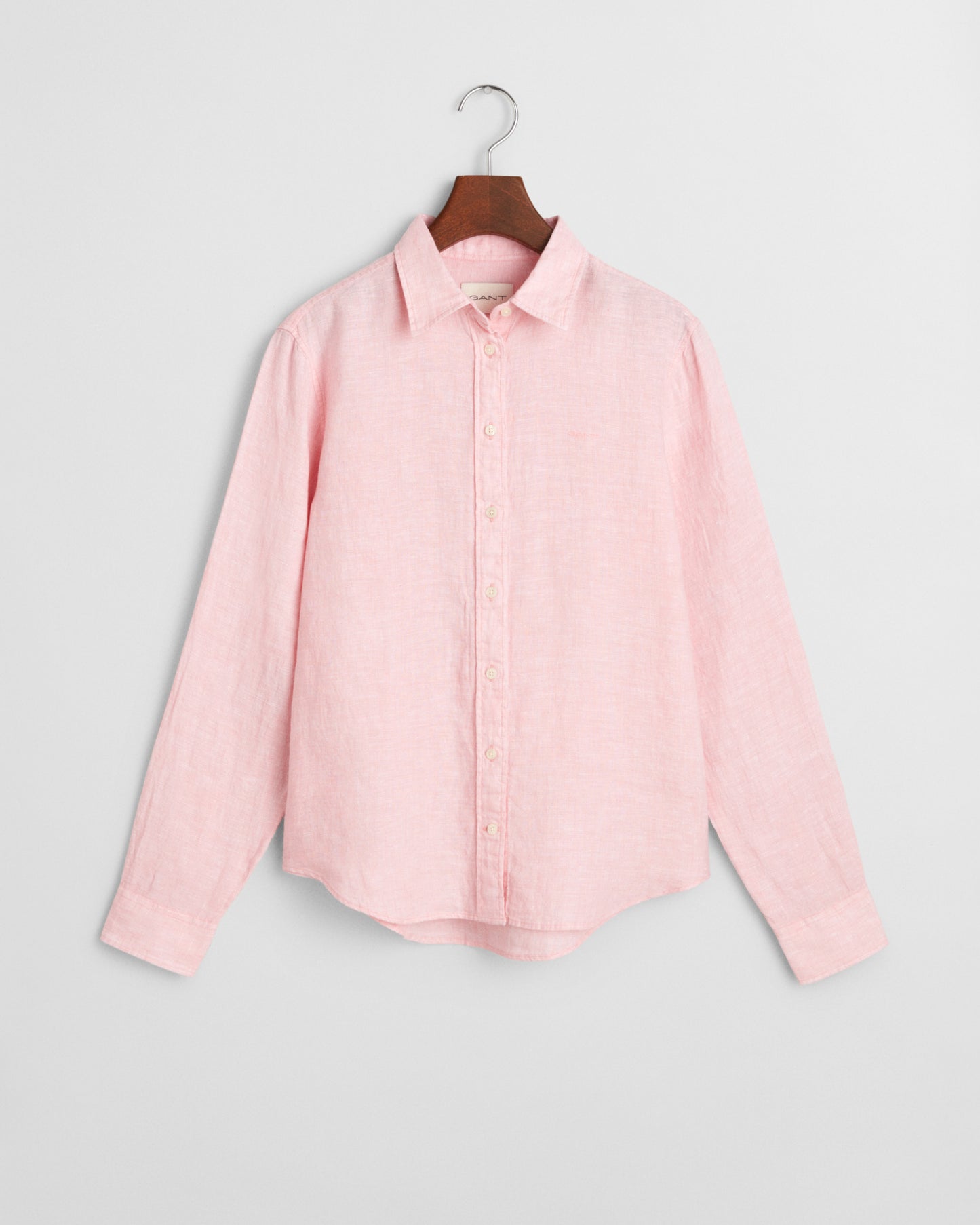 GERANIUM PINK, REG LINEN SHIRT, FLAT-LAY BY GANT AU.