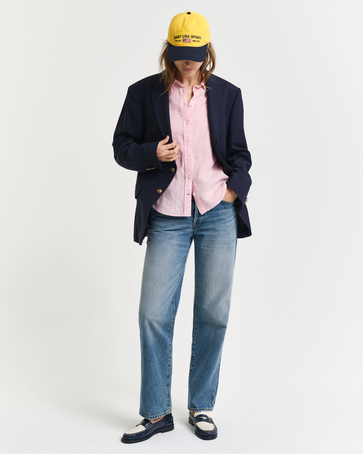 GERANIUM PINK, REG LINEN SHIRT BY GANT AU.