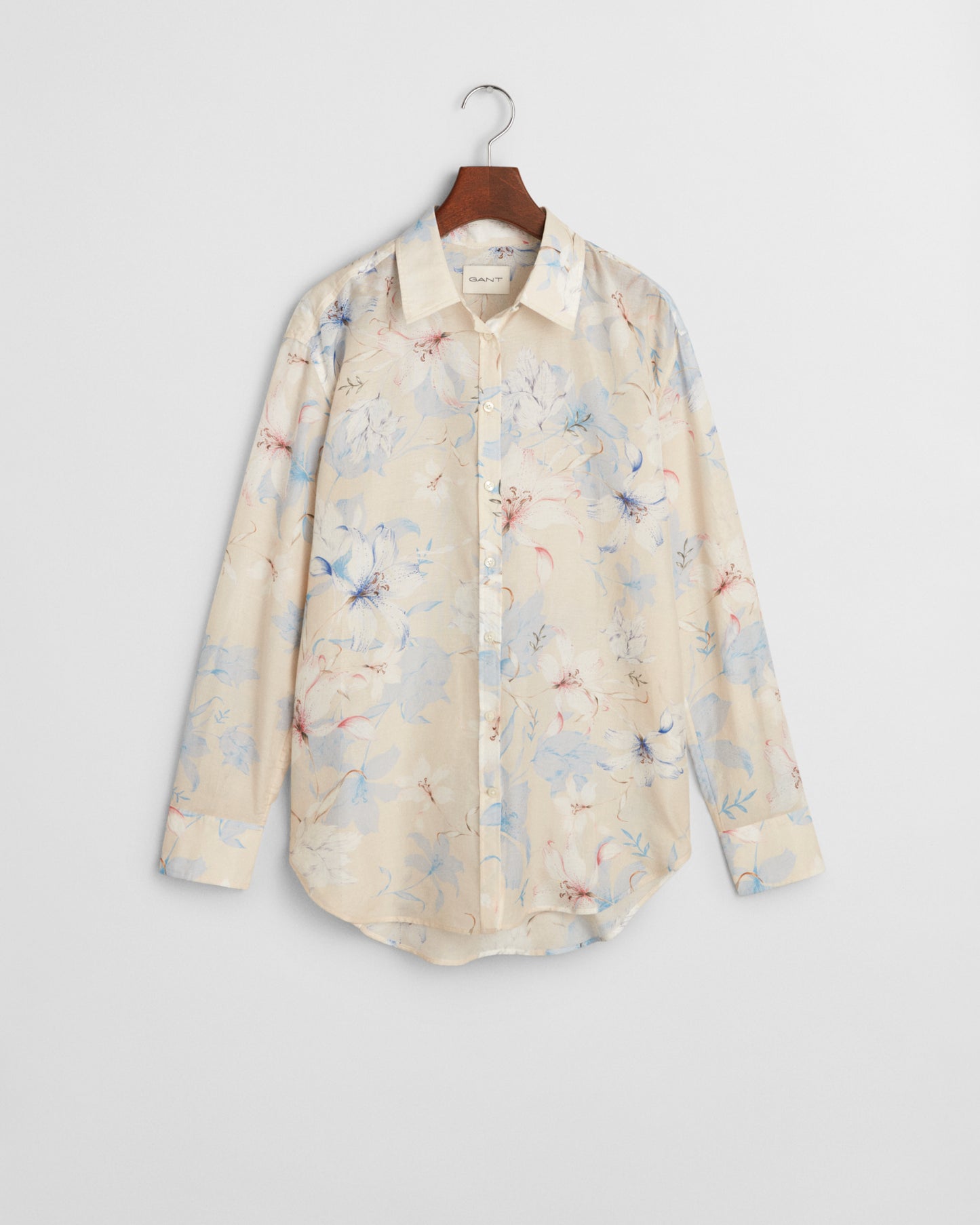PUTTY, REL FLORAL PRINT COT SILK SHIRT, FLAT-LAY BY GANT AU.