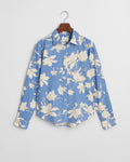 PERFECT BLUE, REG FLORAL PRINT LINEN SHIRT, FLAT-LAY BY GANT AU.