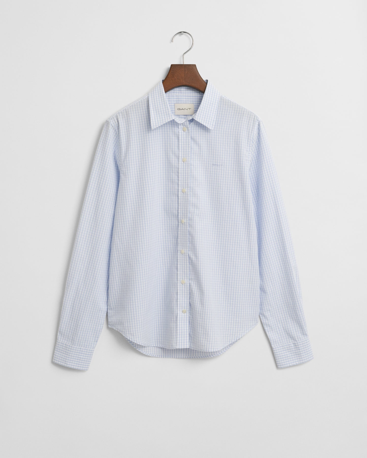 LIGHT BLUE, REG POPLIN GINGHAM SHIRT BY GANT AU.