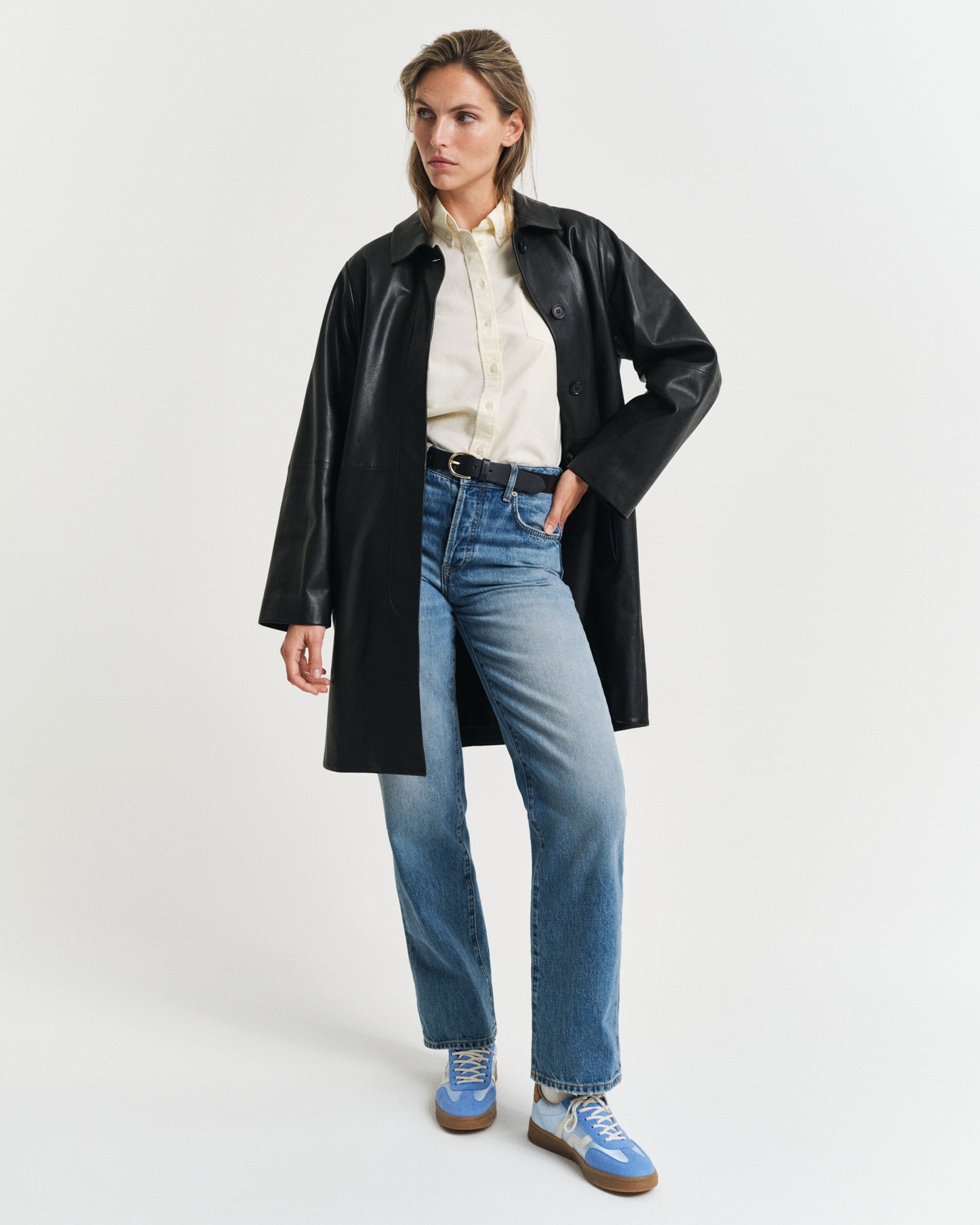 DUSTY LIGHT YELLOW, REG CLASSIC OXFORD STRIPED SHIRT BY GANT AU.