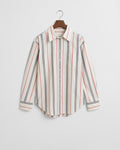 EGGSHELL, REL ARCHIVE OXFORD STRIPED SHIRT, FLAT-LAY BY GANT AU.