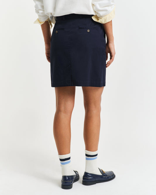 EVENING BLUE, CHINO SKIRT, BACK-VIEW BY GANT AU.