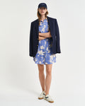 PERFECT BLUE, REG LINEN FLORAL PRINT SHIRT DRESS BY GANT AU.