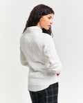 EGGSHELL, STRETCH COTTON CABLE C-NECK, BACK-VIEW BY GANT AU.