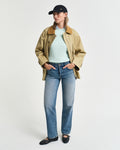 FADED MINT, STRETCH COTTON CABLE C-NECK BY GANT AU.