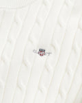 EGGSHELL, STRETCH COTTON CABLE SS C-NECK, CLOSE-UP BY GANT AU.