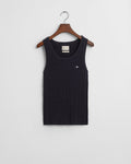 EVENING BLUE, STRETCH COTTON CABLE TANK TOP, FLAT-LAY BY GANT AU.