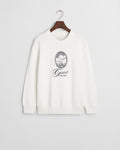 EGGSHELL, GRAPHIC COTTON C-NECK, FLAT-LAY BY GANT AU.