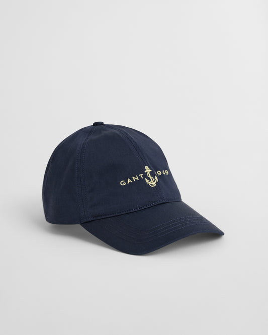 EVENING BLUE, ANCHOR SATIN CAP, FRONT-VIEW BY GANT AU.