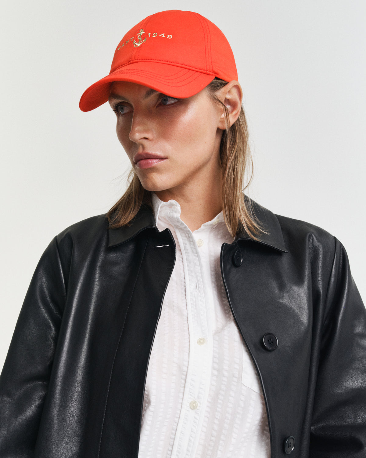 ORANGE RED, ANCHOR SATIN CAP BY GANT AU.