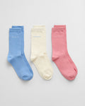 FRESH BLUE, SOFT COTTON SOCKS 3-PACK BY GANT AU.