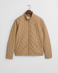 DARK KHAKI, QUILTED WINDCHEATER, FLAT-LAY BY GANT AU.