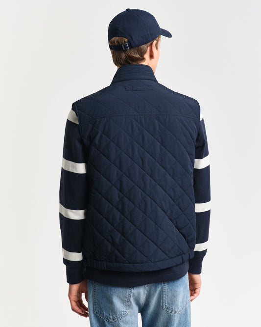 EVENING BLUE, QUILTED WINDCHEATER VEST, BACK-VIEW BY GANT AU.