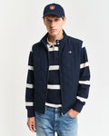EVENING BLUE, QUILTED WINDCHEATER VEST, FRONT-VIEW BY GANT AU.
