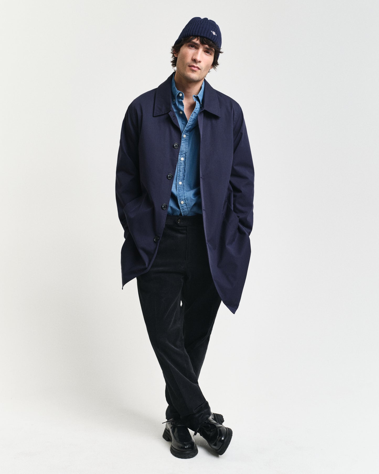 EVENING BLUE, COTTON CAR COAT BY GANT AU.