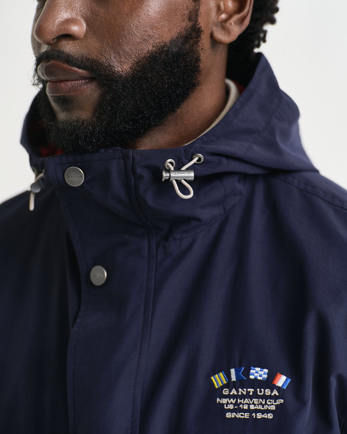 MODEL WEARING BLOCKED WINDSHIELDER JACKET