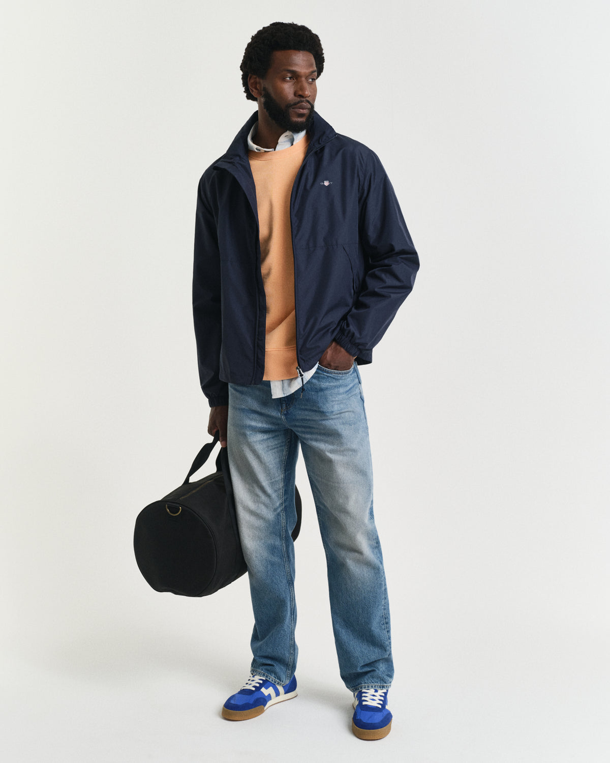 EVENING BLUE, LIGHTWEIGHT WINDSHIELDER JACKET BY GANT AU.