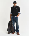 BLACK, CASUAL COTTON HALF ZIP BY GANT AU.