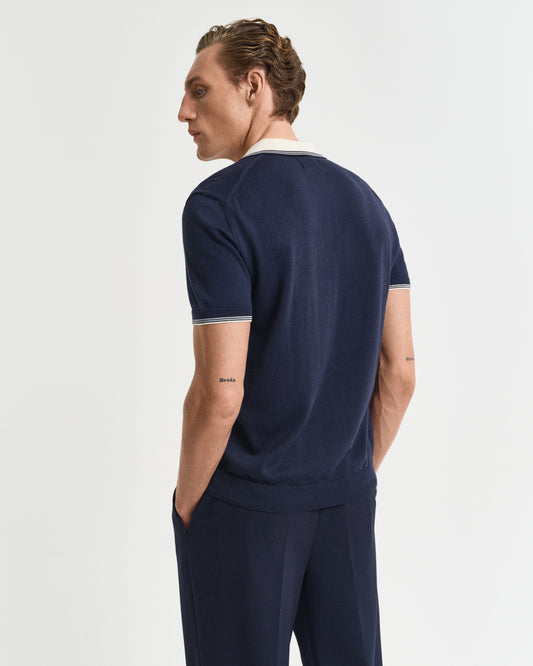 EVENING BLUE, MODAL BLEND SS POLO, BACK-VIEW BY GANT AU.