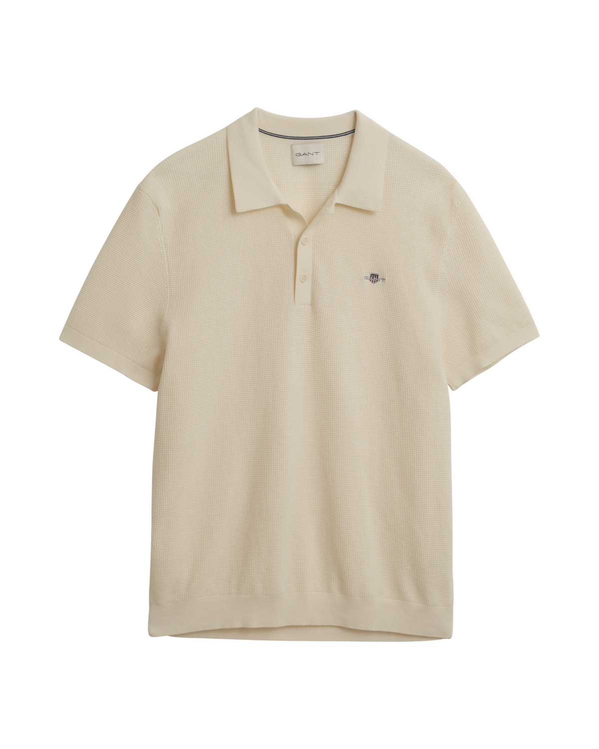 Micro Textured Cotton Polo Shirt