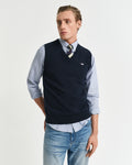 EVENING BLUE, CLASSIC COTTON SLIPOVER, FRONT-VIEW BY GANT AU.