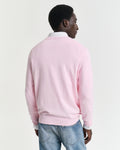 LIGHT PINK MELANGE, CLASSIC COTTON V-NECK, BACK-VIEW BY GANT AU.