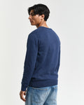 DK JEANSBLUE MELANGE, CLASSIC COTTON V-NECK, BACK-VIEW BY GANT AU.