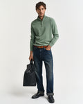 KALAMATA GREEN, CLASSIC COTTON HALF ZIP BY GANT AU.