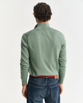 KALAMATA GREEN, CLASSIC COTTON HALF ZIP, BACK-VIEW BY GANT AU.