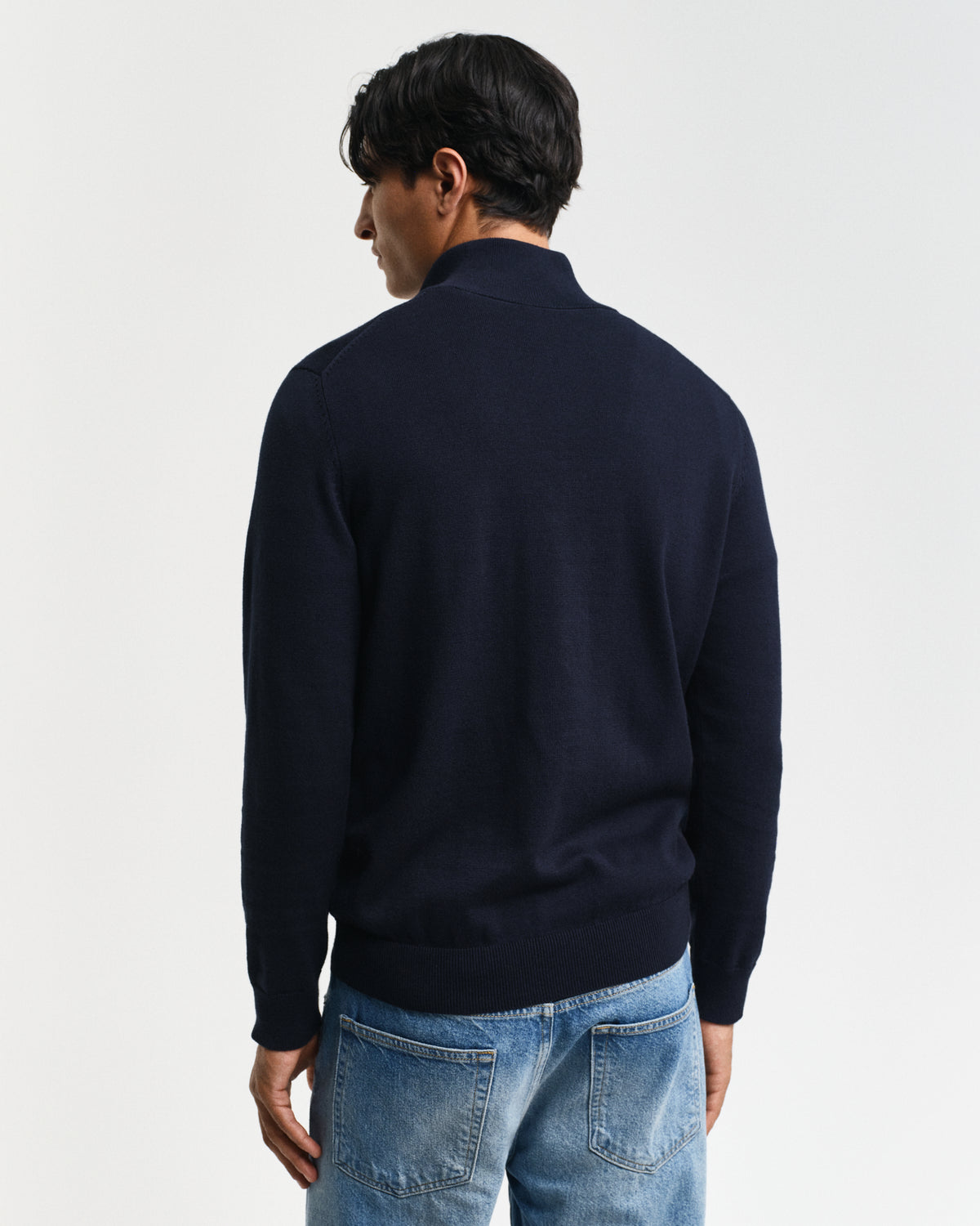 EVENING BLUE, CLASSIC COTTON HALF ZIP, BACK-VIEW BY GANT AU.