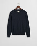 EVENING BLUE, LINEN BLEND C-NECK, FLAT-LAY BY GANT AU.