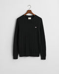 BLACK, COTTON CABLE C-NECK, FLAT-LAY BY GANT AU.